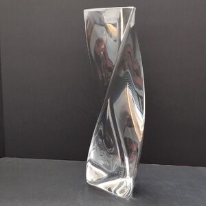 VTG Kosta Boda Tall Crystal Candle Holder, Signed.